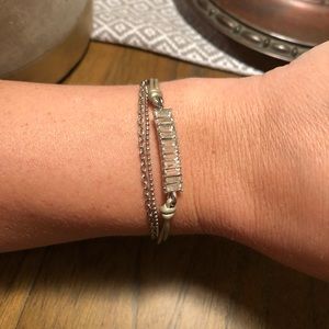 Chloe + Isabel Leather + Baguette Bracelet Silver
